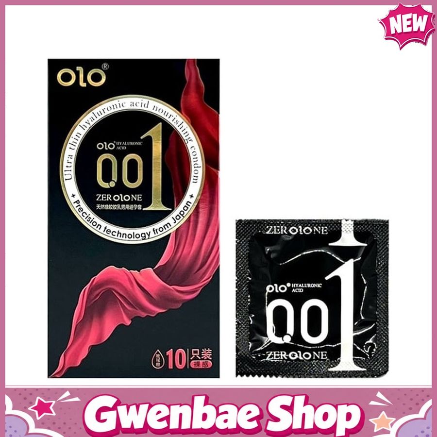 Bao cao su siêu mỏng OLO Thin Square Black - Hộp 10 cái - Gwen Shop Chính Hãng