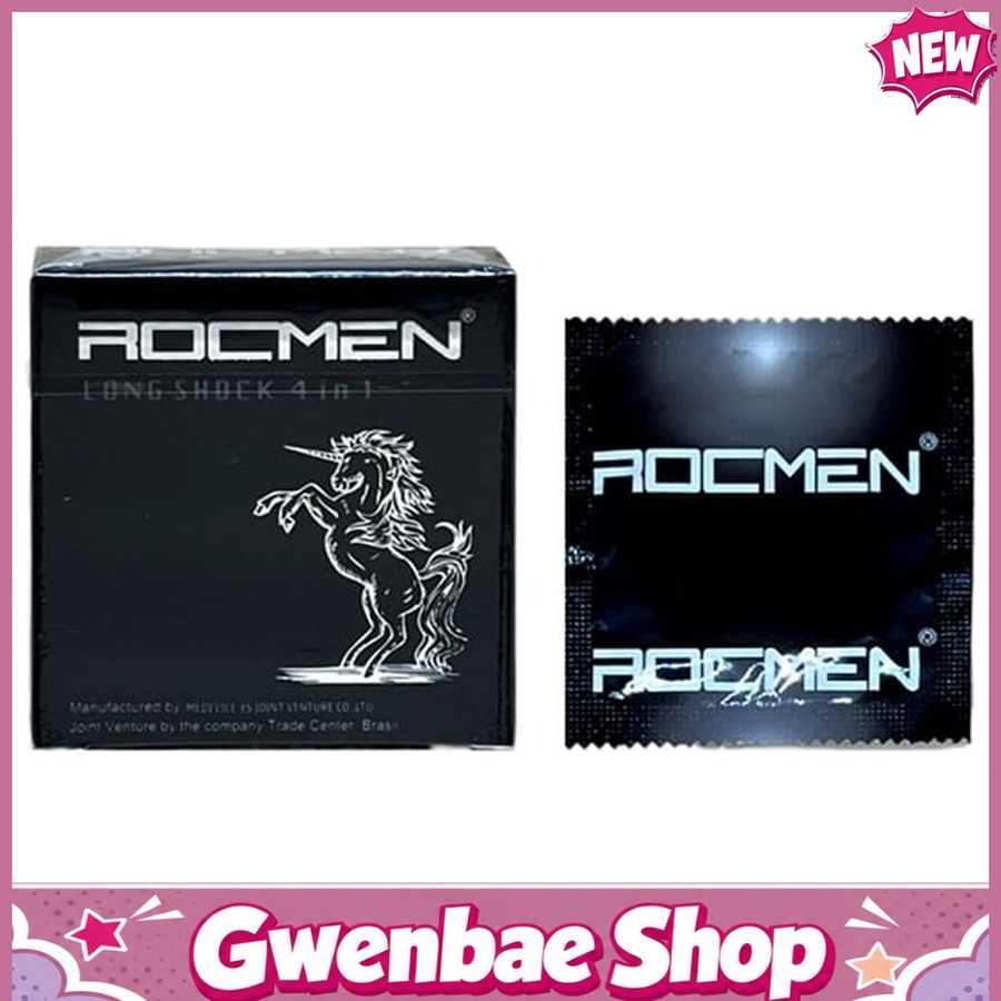 Bao cao su kéo dài thời gian Rocmen Đen - Hộp 3 cái - Gwen Shop Chính Hãng