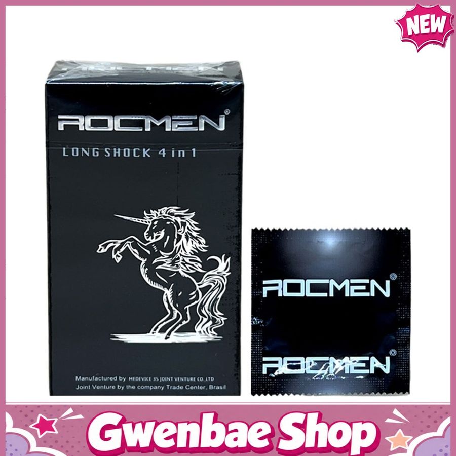 Bao cao su kéo dài thời gian Rocmen Đen - Hộp 12 cái - Gwen Shop Chính Hãng
