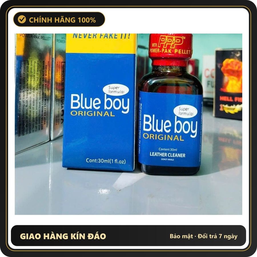 Chai hít tăng khoái cảm Popper Blue boy 30ml Dòng Mạnh Chai Hít Popper 30ml USA, Hàng Nhập Khẩu, Phê Tận Mây Xanh