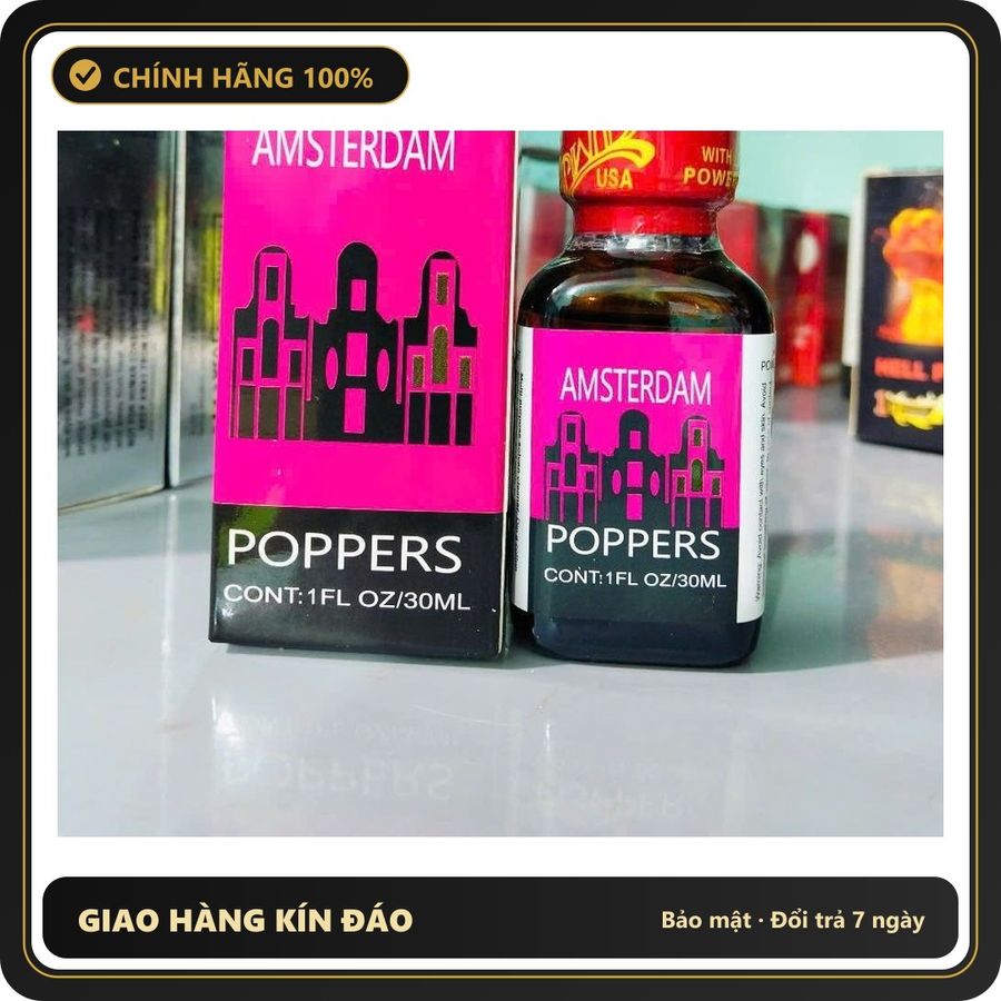 Chai hít tăng khoái cảm Popper AMSTERDAM 30ml Chai Hít Popper 30ml USA, Hàng Nhập Khẩu Chính Hãng, Dòng Cực Mạnh, Phê Lâu, Cho Ng Lờn Lâu Năm