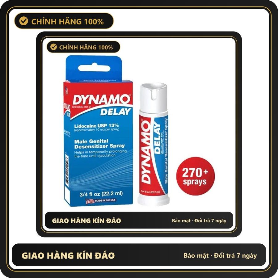 Dynamo 22.2ml - Xịt Thơm Cơ Thể USA Delay Blue Về Giao Kín Đáo
