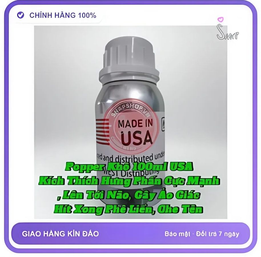Chai hít tăng khoái cảm Popper SNAPSHOP 100ml Chai hít tăng khoái cảm Popper SNAPSPOPY 100ml Popper khô 100ml usa, giá sỉ, hàng chính hãng, dùng tốt