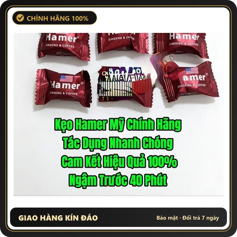 Viên uống hỗ trợ sinh lý nam Hamer Combo 6 Viên Kẹo Hamer Mỹ Chính Hãng, Giúp Tăng Cường Sinh Lý Cho Nam Nữ, Tác Dụng Nhanh Chóng, Bao Phê