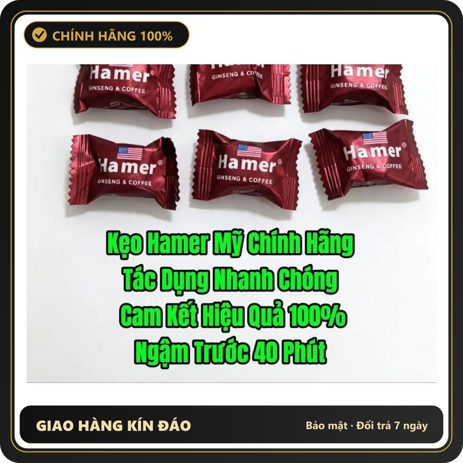 Viên uống hỗ trợ sinh lý nam Hamer Hàng Nhập Khẩu Chính Hãng USA Combo 6 Viên Kẹo Hamer Mỹ,Kích Thích Cực Mạnh, Cương Cứng Liên Tục Cả Ngày