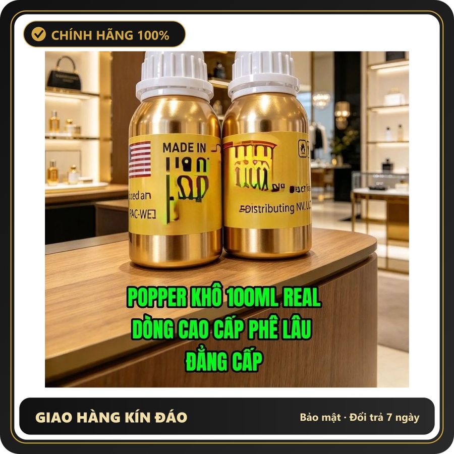 Chai hít tăng khoái cảm Popper 100ml Real USA Popper khô 100ml, Dòng Cao Cấp, Tác Dụng Nhanh, Hít Là Phê Ngay, Không Tác Dụng Phụ, An Toàn Cho Sức Kho
