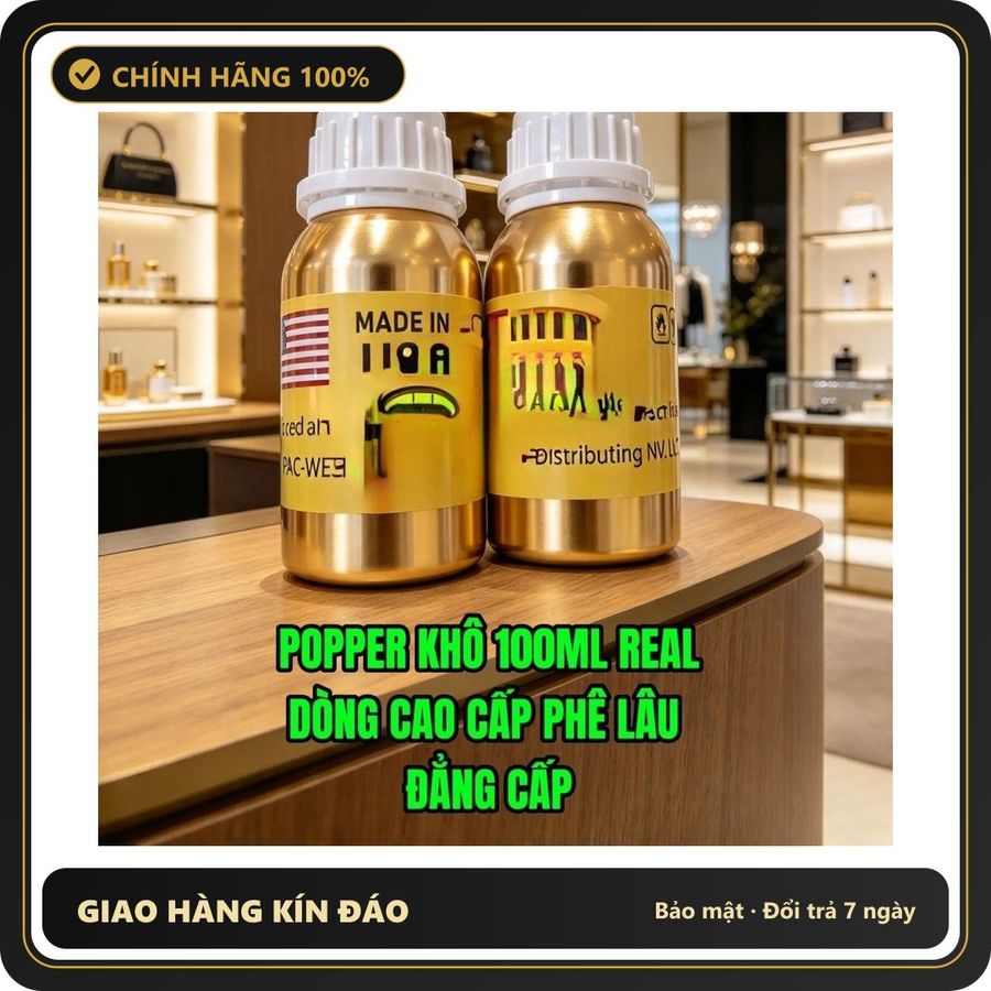 Chai hít tăng khoái cảm Popper 100ml USA REAL Popper khô 100ml, Công Thức Mới Siêu Mạnh Mẽ, Hít Là Phê Ngay