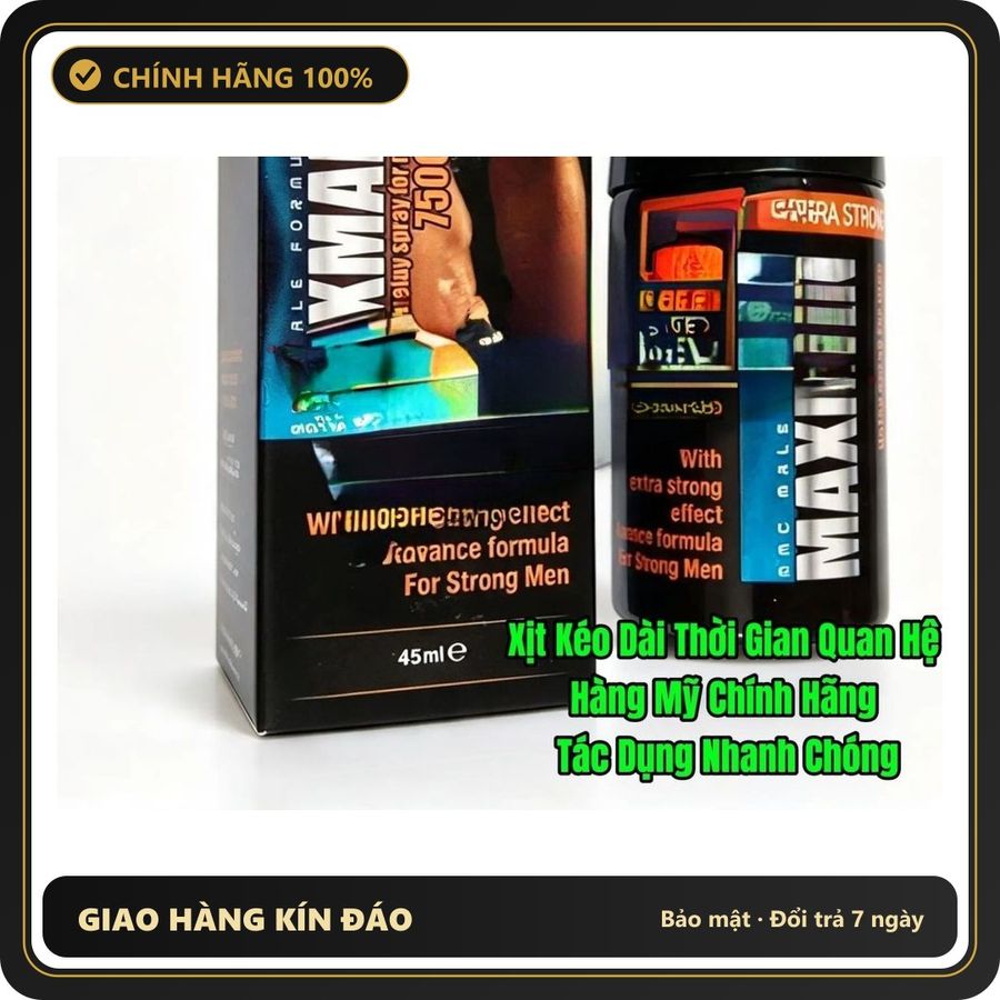 Chai xịt kéo dài thời gian nam KMAX Xịt là cứng ngay, hàng mỹ chính hãng, cực mạnh,tác dụng nhanh chóng, cam kết hiệu quả