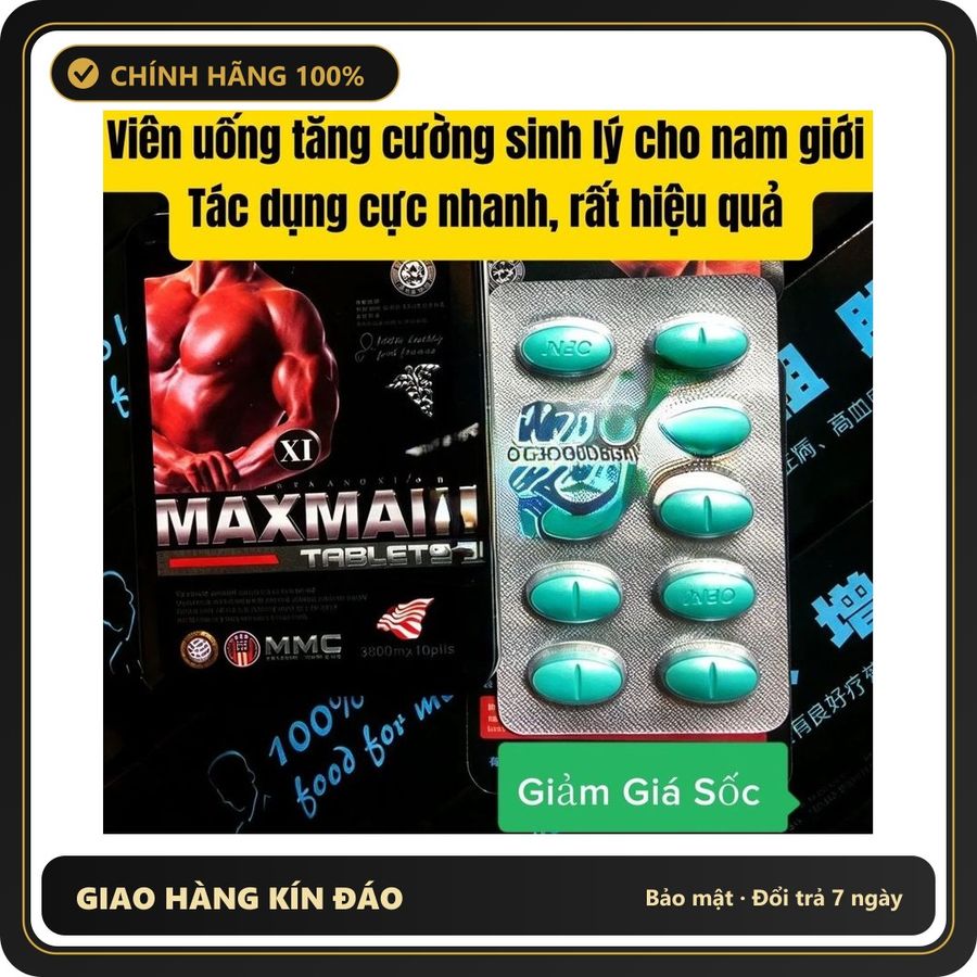Viên uống hỗ trợ sinh lý nam MAXMAI Thuốc Uống Tăng Cường Sinh Lý Cho Nam Giới, Giúp Cương Cứng, Kéo Dài Thời Gian Quan Hệ Cả Tiếng, Tác Dụng Nhanh Ch