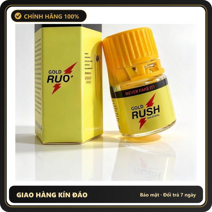 Chai hít tăng khoái cảm Popper GOLD RUSH 20ml Popper 20ml USA Hàng Chính Hãng Tác Dụng Nhanh, Hít Là Phê Ngay