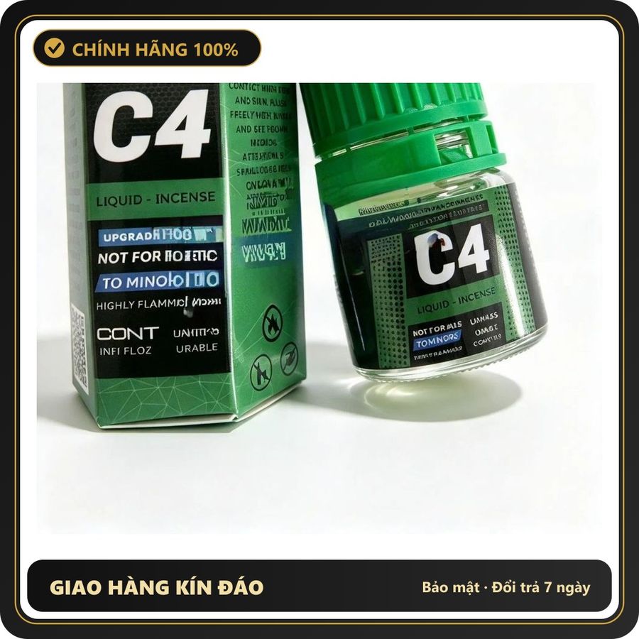 Chai hít tăng khoái cảm Popper C4 20ml Chai Hít Kích Thích Hưng Phấn Cực Mạnh, Hàng Chính Hãng, Popper 20ml USA
