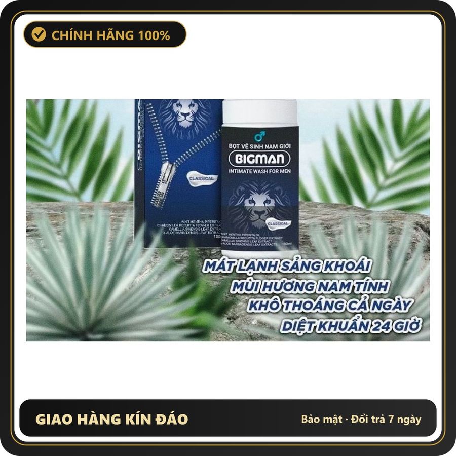 Phiên Bản Chính Hãng - bigman Hàng Việt Nam Bọt Vệ Sinh Nam Giới, Giúp Diệt Khuẩn, Khử Mùi, Khô Thoáng, Rất Hiệu Quả