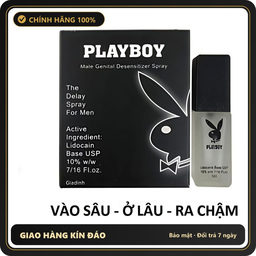 Chai xịt kéo dài thời gian nam PLAYBOY Hàng Chính Hãng USA Xịt Cương Cứng Kéo Dài Thời Gian Quan Hệ, Ko tác dụng hoàn tiền 100%