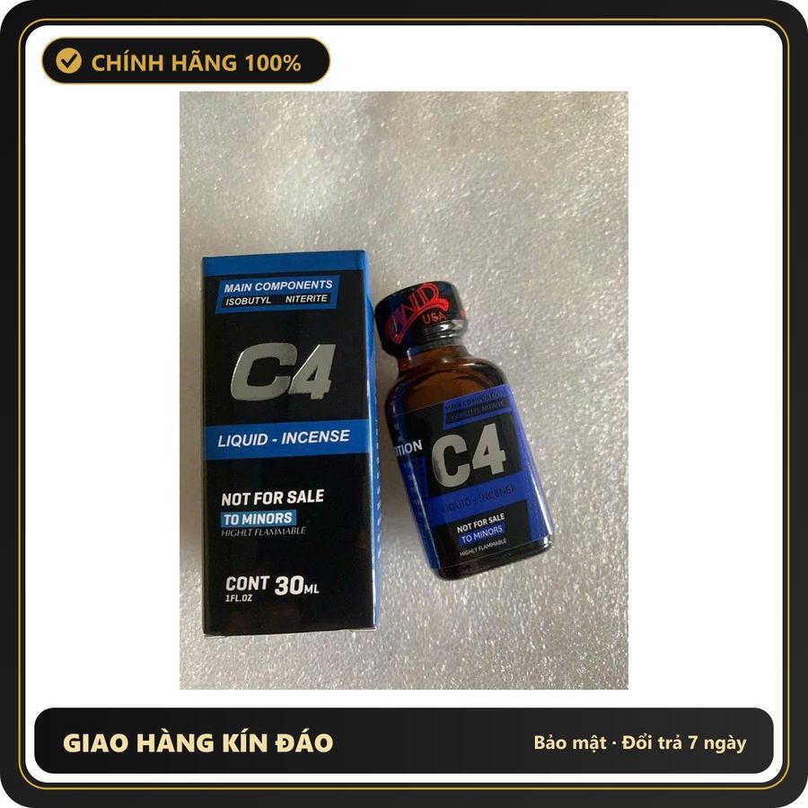 Chai hít tăng khoái cảm Popper C4ID 30ml Shop Chính Hãng Popper 30ml USA, Giao Đúng Mẫu
