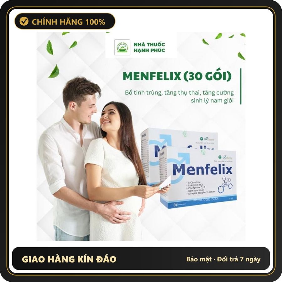 (Che Tên) [Chính hãng] Thực phẩm bảo vệ sk MENFELIX (30 GÓI) – Bổ tinh trùng, tăng thụ thai, tăng cường sinh lý nam giới Giao Nhanh Toàn Quốc