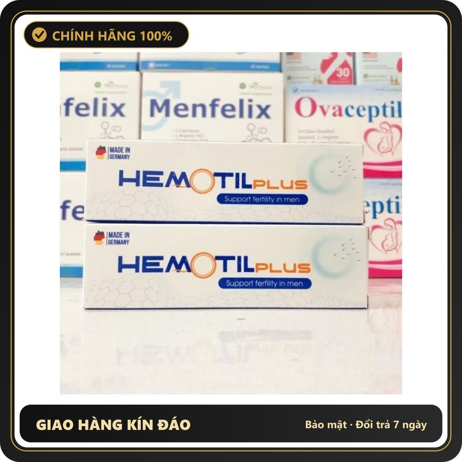 (Che Tên) Viên sủi Hemotil Plus, hộp 10 viên, bổ tinh trùng, tăng cường sinh lý nam giới Hỗ Trợ 24/7