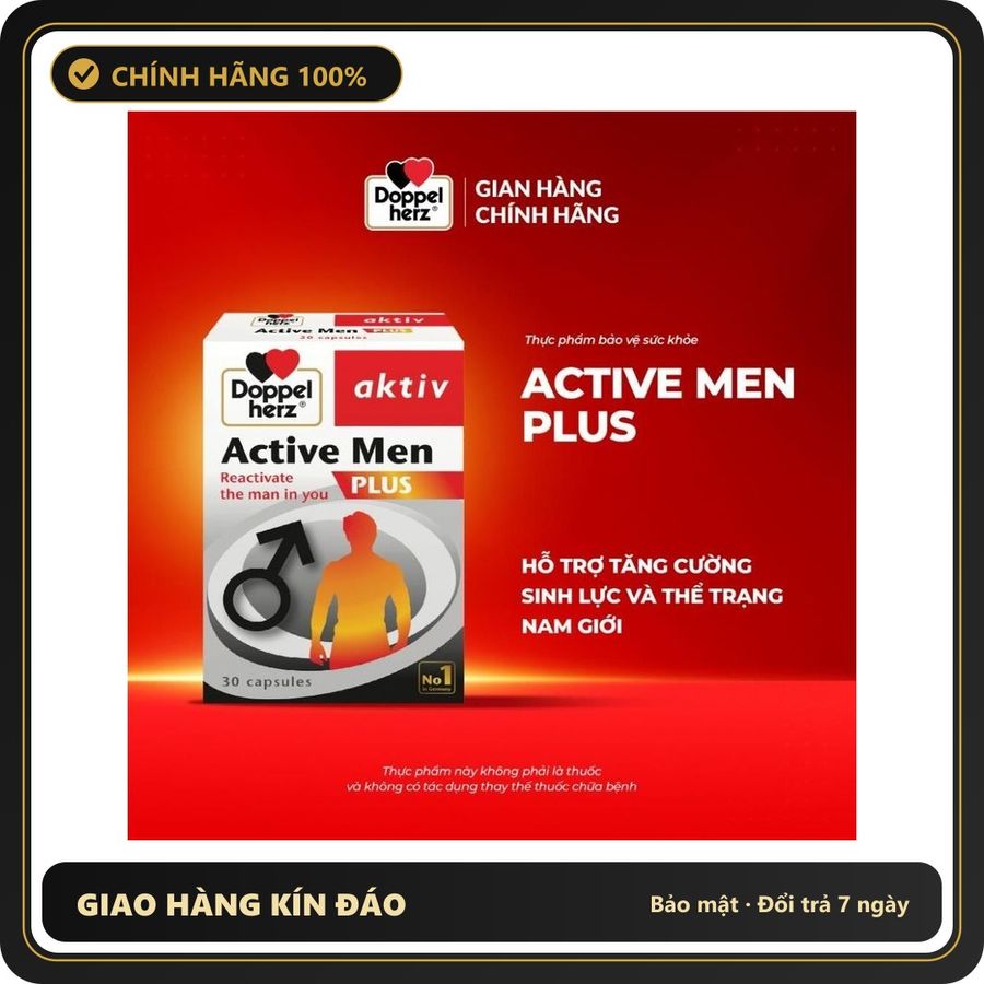 (Che Tên) Viên uống tăng cường sinh lý Doppelherz Active Men Plus (hộp 30 viên) Giao Nhanh Toàn Quốc