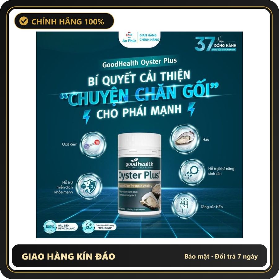 (Che Tên) [COMBO 3 TẶNG 1 DATE XA] Viên Uống Tinh Chất Hàu Lùn Goodhealth Oyster Plus 60Viê - Tăng Sinh Lý Nam Chuẩn Auth