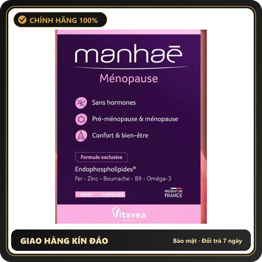 (Che Tên) Manhaé Ménopause ( Hộp 90 viên ) Nội Tiết Tố Nữ Cải Thiện Kinh Nguyệt, Làm Chậm Lão Hóa> EMELIA SHOP Hỗ Trợ 24/7