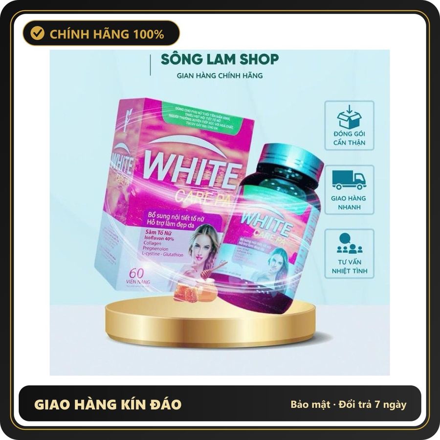 (Che Tên) Viên uống nội tiết tố WHITE CARE PA giúp bổ sung nội tiết tố và hỗ trợ làm đẹp da hiệu quả. Hộp 60 viên Bảo Mật Tuyệt Đối
