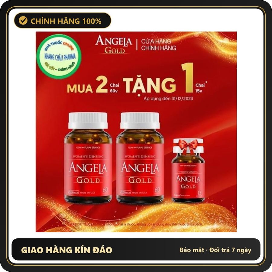 (Che Tên) Combo 2 hộp 60 viên Angela gold tăng cường sinh lý nữ tặng 1 hộp 15 viên không chứa mầm đậu nành 834975 Bảo Mật Tuyệt Đối