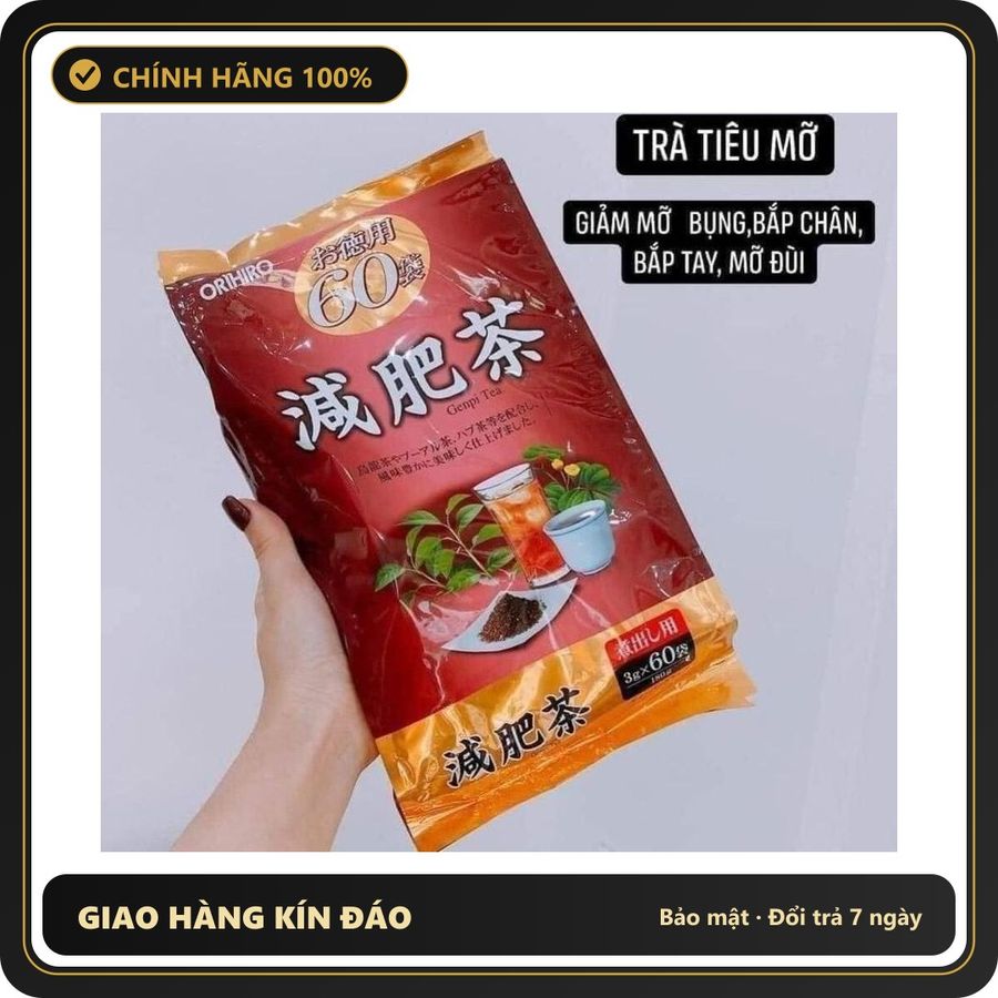 (Che Tên) Trà Genpi Orihiro – Hỗ Trợ Giảm Mỡ Tự Nhiên 60 gói/túi Nhật Bản Hỗ Trợ 24/7