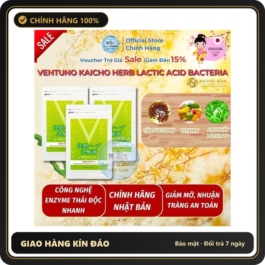 (Che Tên) [Xuất Kèm VAT] Gói 248 Viên Bí Kíp Cho Vóc Dáng Thon Gọn, Giảm Cân - Ventuno Kaicho Herb Lactic Acid Bacteria 881904 Chuẩn Auth