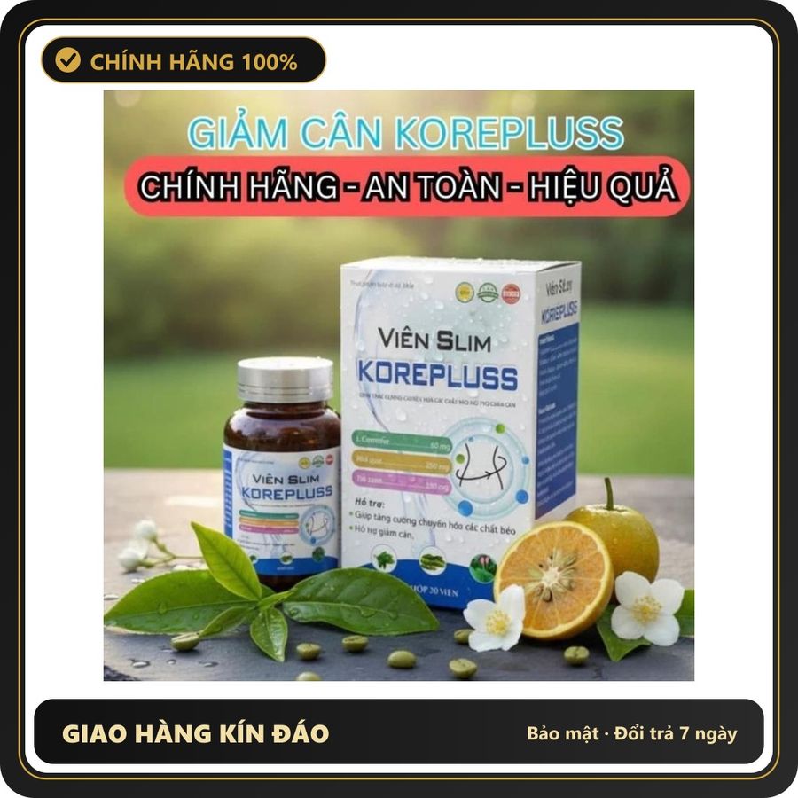 (Che Tên) COMBO Viên Uống giảm cân siêu tốc 7 ngày Slim Koreplus 30v Giúp Lấy Lại Vóc Dáng Eo Thon Gọn hỗ trợ giảm mỡ béo lipit Bảo Mật Tuyệt Đối