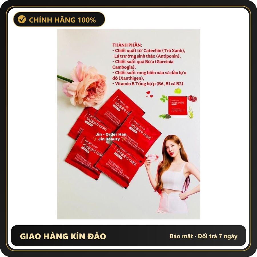 (Che Tên) [Bill Oliveyoung]Viên Giảm Cân Foodology cấp tốc 5 Ngày Dành Cho Người Có Cơ Địa Chai lì (hộp 5 gói- uống 5ngày) Cao Cấp Bảo Đảm