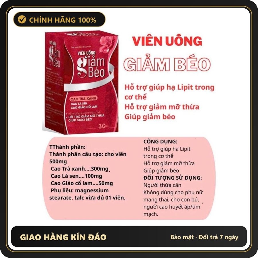 (Che Tên) [VGB-Hộp 30v] Viên uống giảm cân Sline ✅ Viên uống giảm béo Body Sline đốt mỡ Slim Body Giao Nhanh Toàn Quốc