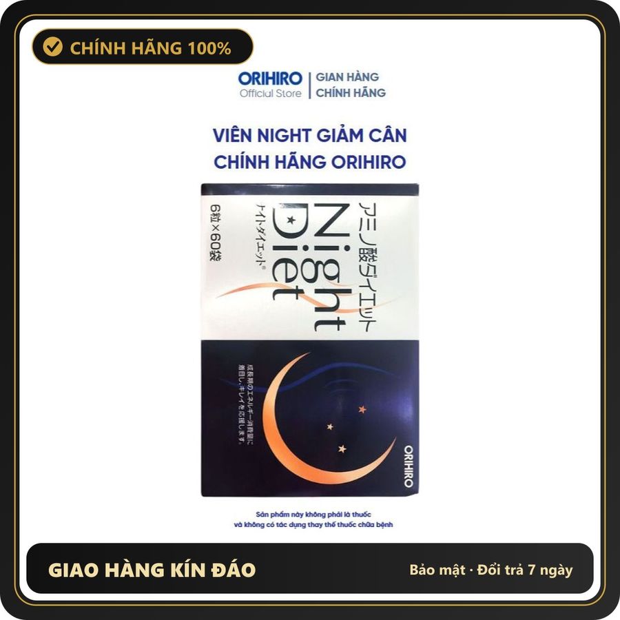 (Che Tên) Viên uống giảm cân Night Diet Orihiro hộp 60 gói 881931 Hỗ Trợ 24/7