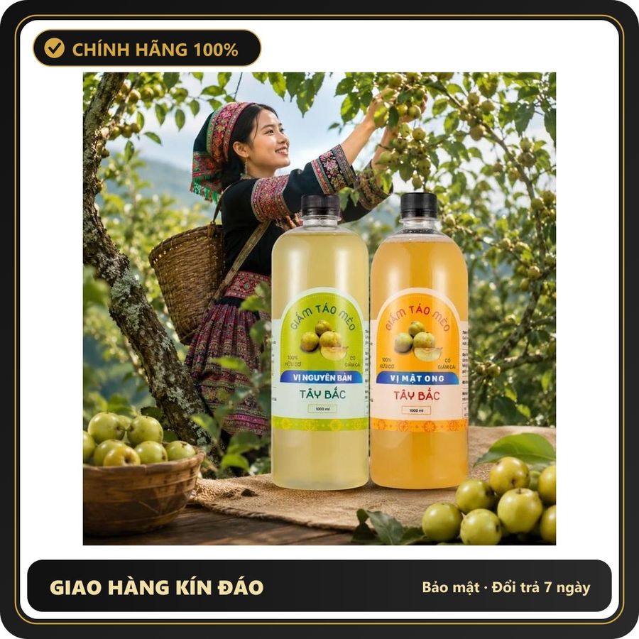 (Che Tên) 500Ml Giấm Táo Mèo Nguyên Chất Tây Bắc Hữu Cơ Giảm Cân An Toàn Hiệu Quả Nhất Cấp Tốc Hộp Trắng Kín