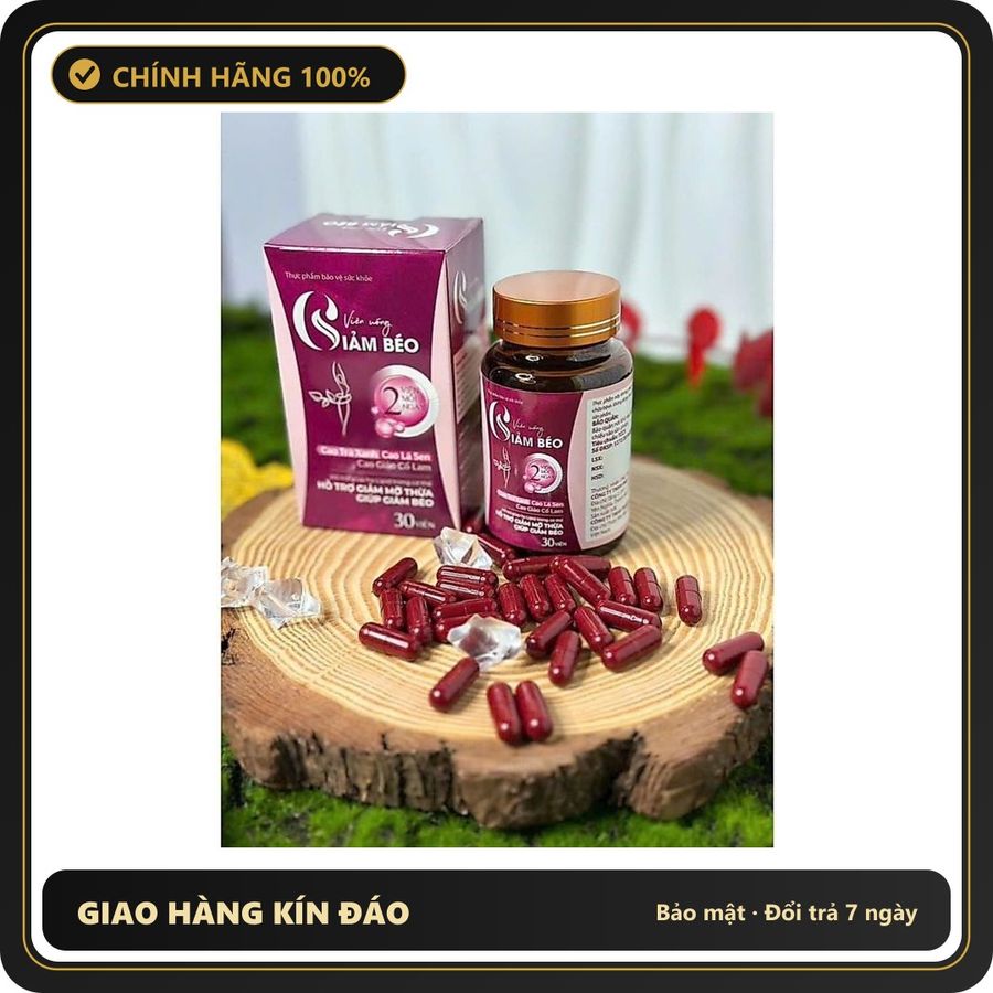(Che Tên) Viên Uống Giảm Béo Hỗ Trợ Giảm Mỡ Thừa Cao Trà Xanh, Lá Sen, Giảo Cổ Lam (Hộp 30 Viên) Giao Nhanh Toàn Quốc