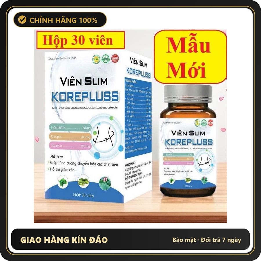 (Che Tên) Bộ đôi 7 Day Slim - Viên Uống Giảm Cân Nhập Khẩu Mỹ SLIMMING CARE & KORE PLUSS hàng chính hãng Chuẩn Auth