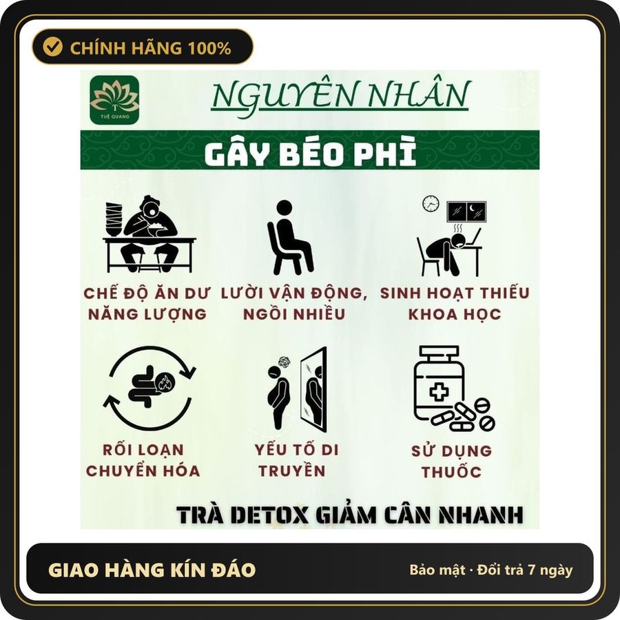 (Che Tên) Trà giảm cân 14 ngày - Tuệ Quang - Detox giảm cân nhanh, vòng eo kiến, giảm cân cấp tốc - Hộp 50 lọc Bảo Mật Tuyệt Đối