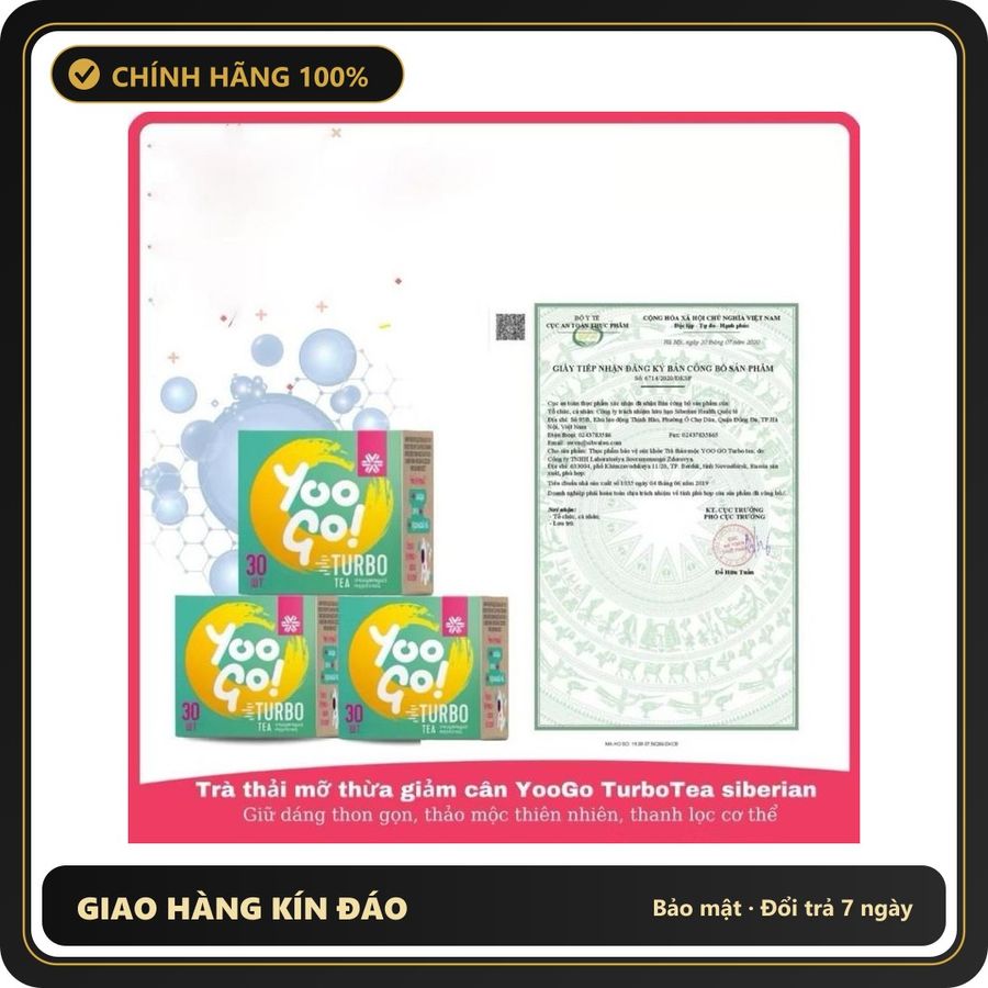 (Che Tên) [Combo 5 hộp] Trà thải độc giảm cân Yoo Go Turbo Tea siberian wellness, trà cải thiện hệ tiêu hóa Cao Cấp Bảo Đảm