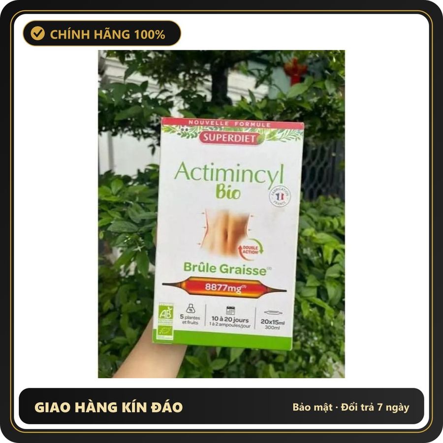 (Che Tên) [Hộp 20 Ống] Nước Uống Giảm Cân Superdiet Actimincyl Bio Hỗ Trợ Kiểm Soát, Chuyển Hóa Chất Béo - Hàng Mới Về