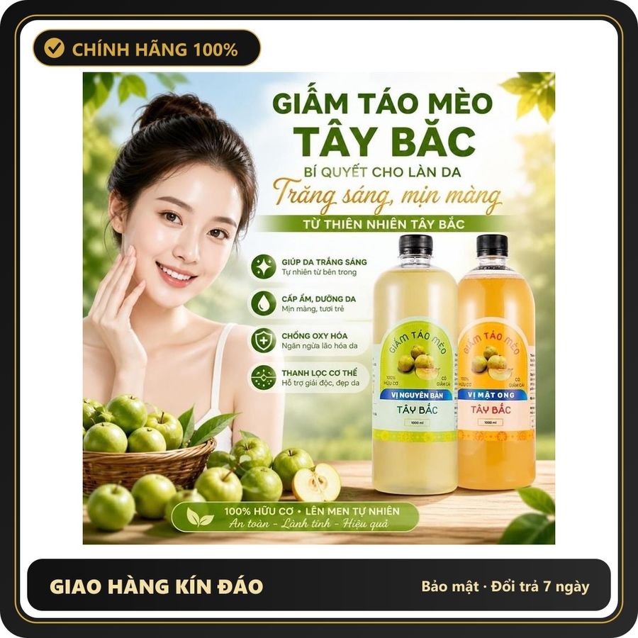 (Che Tên) 1L Giấm Táo Mèo Mật Ong Tây Bắc Hữu Cơ Giảm Cân An Toàn Hiệu Quả Nhất Cấp Tốc Hỗ Trợ 24/7