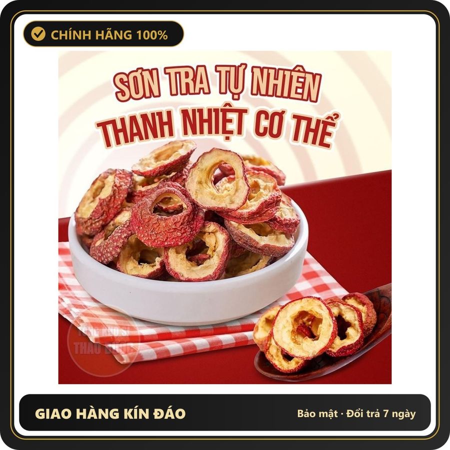 (Che Tên) Sơn tra thái lát 1kg, táo gai sấy lạnh, pha trà, detox, hỗ trợ giảm cân, thanh lọc cơ thể Hộp Trắng Kín