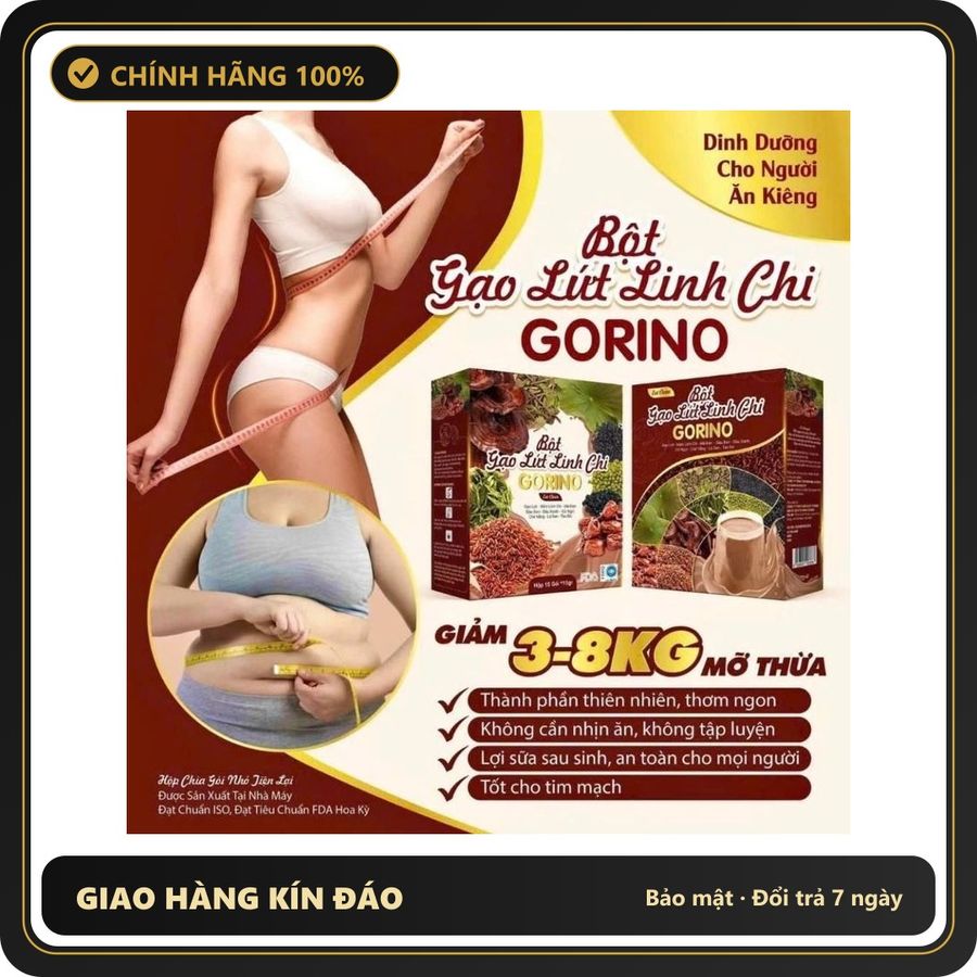 (Che Tên) BỘT GẠO LỨT LINH CHI GORINO HỖ TRỢ GIẢM CÂN,HỖ TRỢ ĂN KIÊNG - Hàng Mới Về