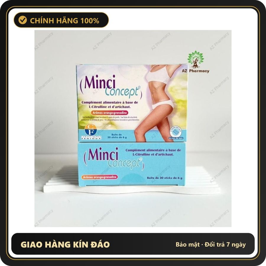 (Che Tên) [Công Ty] Giảm cân Minci Concept 30 gói Pháp - Giảm mỡ và thanh lọc cơ thể Hỗ Trợ 24/7