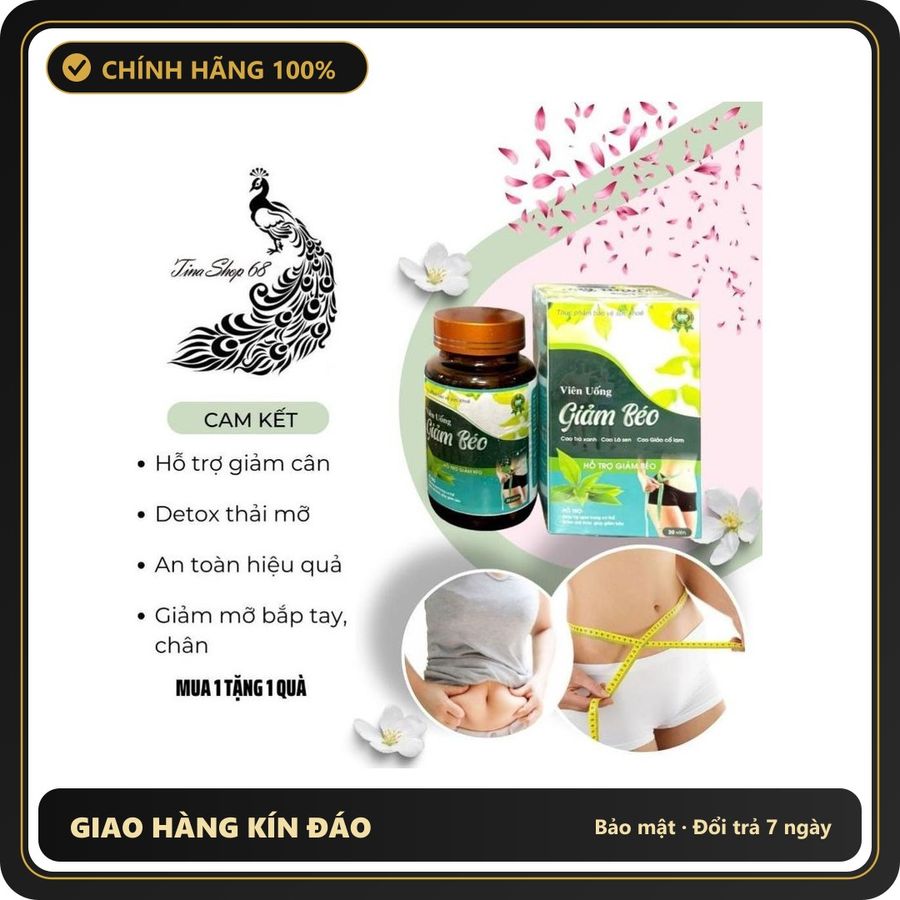 (Che Tên) [VGB] Viên uống giảm béo đốt cháy mỡ bụng giảm béo body thanh lọc cơ thể giảm thèm ăn giảm cân an toàn hiệu quả Hỗ Trợ 24/7