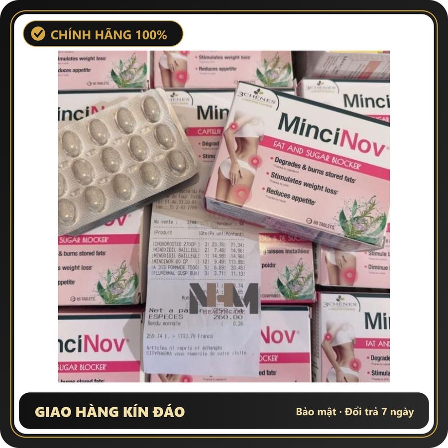 (Che Tên) VIÊN UÔNG GIẢM CÂN MINCI NOV 60V NỘI ĐỊA PHÁP Chuẩn Auth