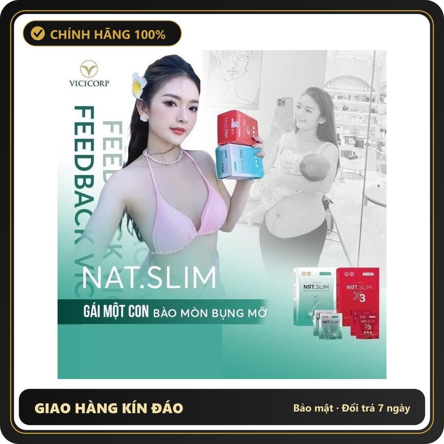 (Che Tên) Giảm cân Nat Slim chính hãng Vicicorp (Natslim & Nat.slim x3) Cao Cấp Bảo Đảm