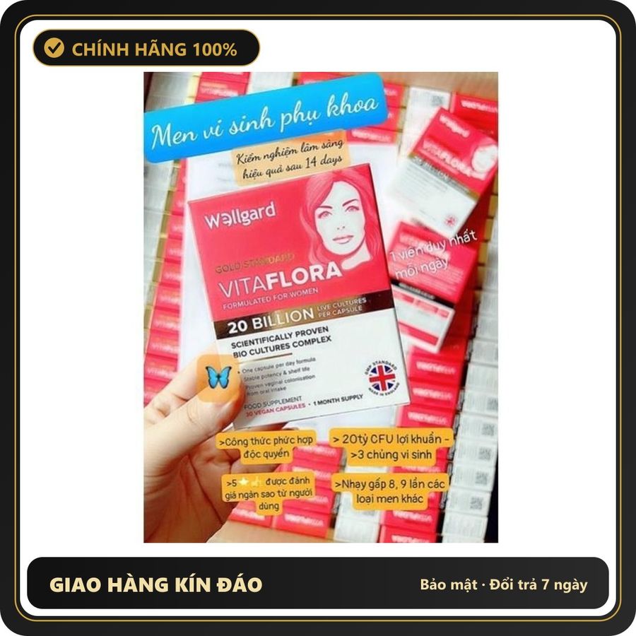 (Che Tên) SALE ( Hàng nhập khẩu) TPBS Wellgard Vitaflora Formulated for Women 30 viên (men phụ khoa Vita) Cao Cấp Bảo Đảm
