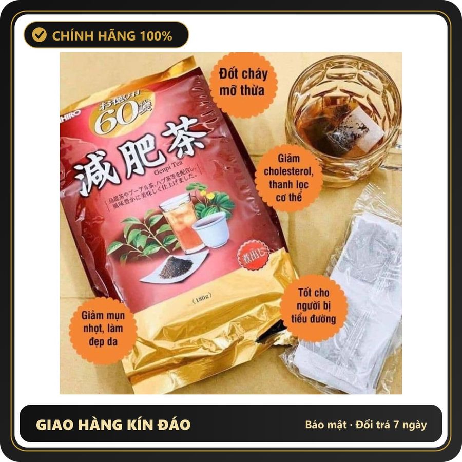 (Che Tên) Trà Genpi Orihiro hỗ trợ giảm mỡ thừa 60 gói/túi Giao Nhanh Toàn Quốc