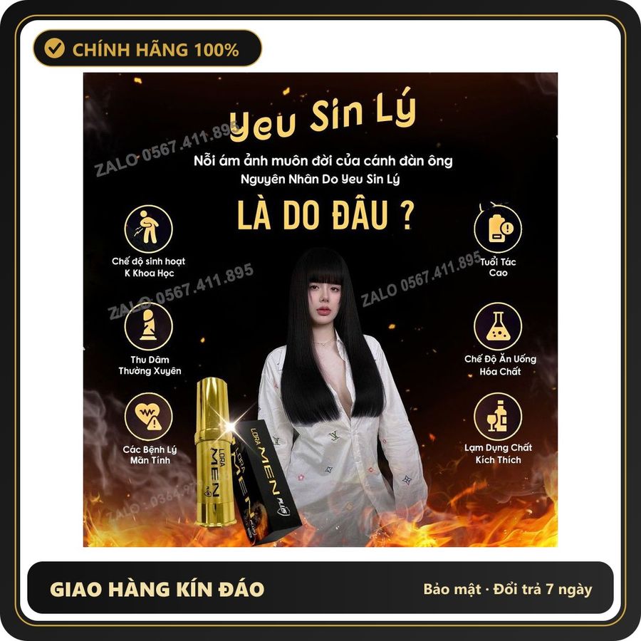 (Che Tên) Loramen Xịt 5ml loại PLUS dùng cho Nam giới Hộp Trắng Kín