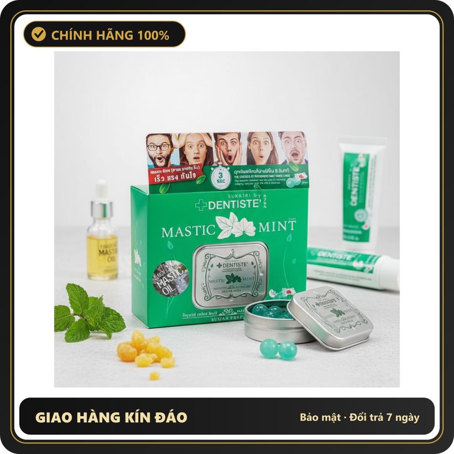 (Che Tên) Kẹo Ngậm Mastic Mint Chính Hãng Thơm Mát Sale Sốc Cao Cấp Bảo Đảm