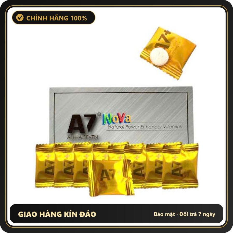 (Che Tên) 2 viên Kẹo A7 NoVa Alpha Seven Plus Complex Cao Cấp Made In U.S.A. Hộp Trắng Kín