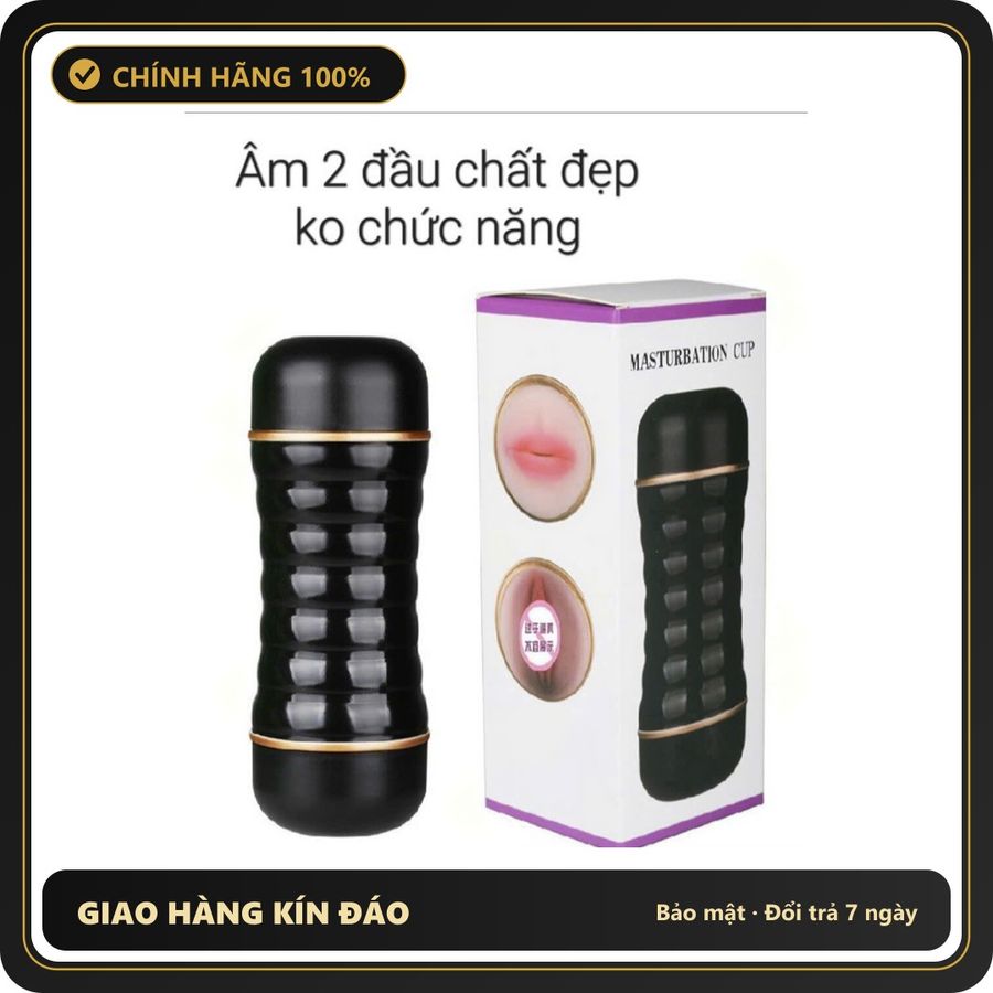 (Che Tên) Đèn pin 2 đầu mô phỏng cô bé & miệng - không chức năng rung - chất silicon mịn đẹp (tặng kèm gel) Hỗ Trợ 24/7